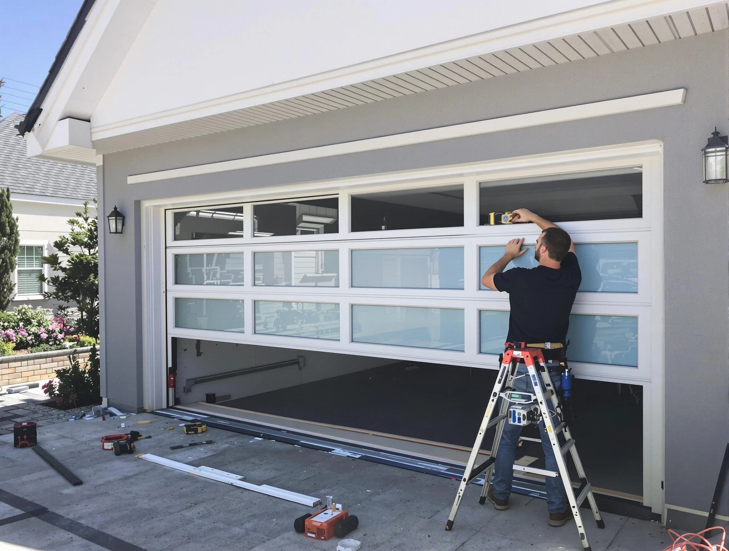Kennedy Garage Door Repair team performing garage door replacement in Kennedy
