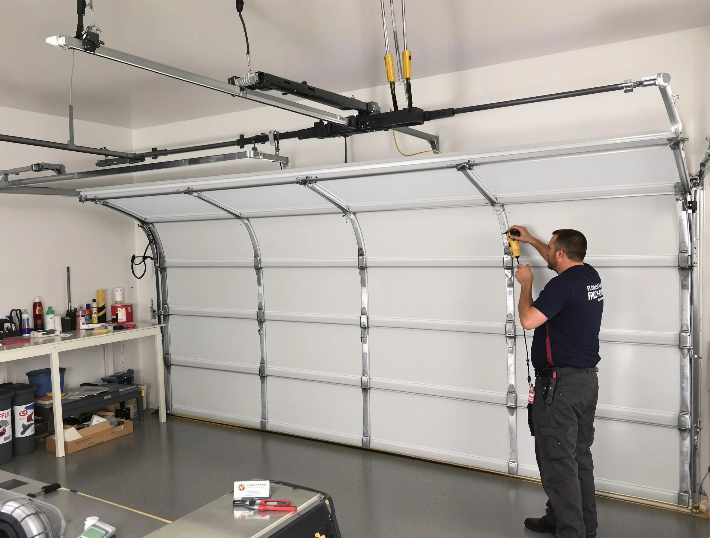 Kennedy Garage Door Repair certified technician performing overhead door system repair in Kennedy